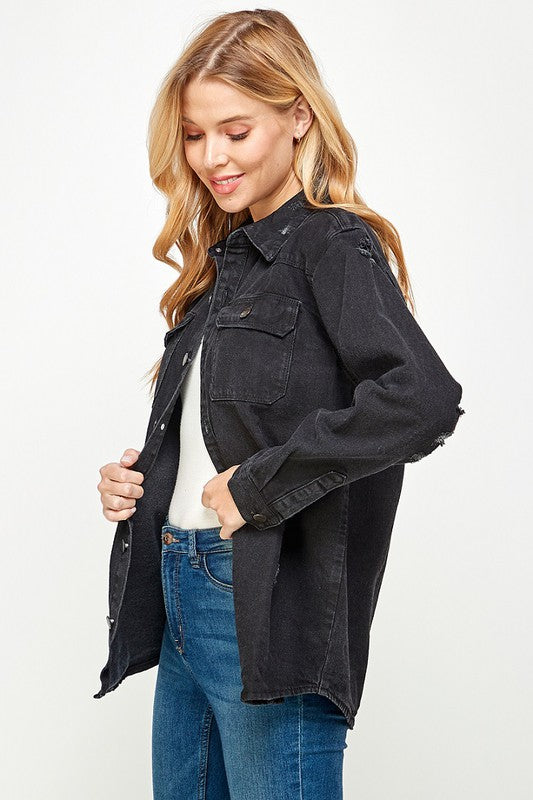 Women's Distressed Denim Shirts Wäre Rare Fashion