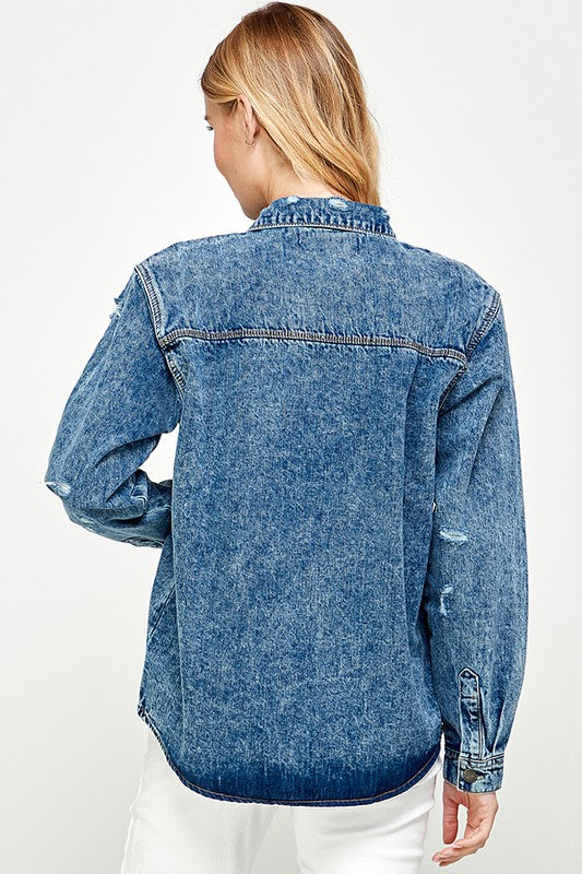 Women's Distressed Denim Shirts Wäre Rare Fashion