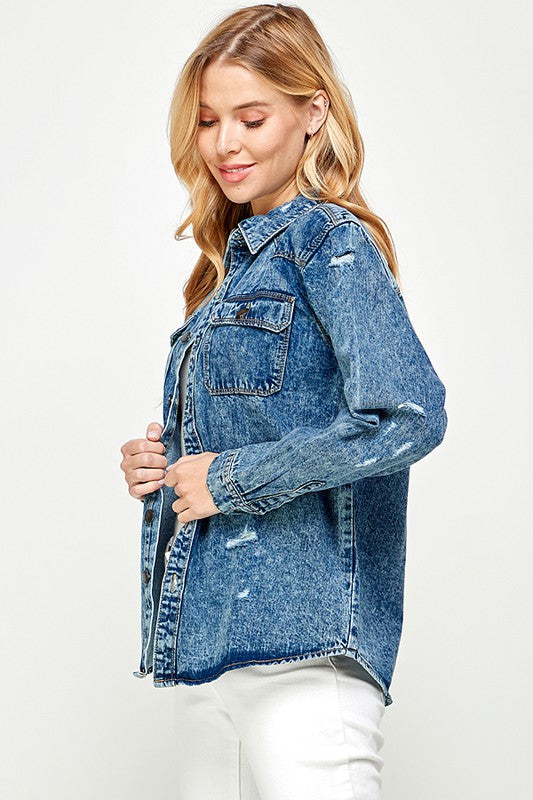 Women's Distressed Denim Shirts Wäre Rare Fashion