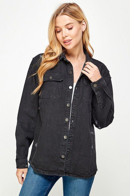 Women's Distressed Denim Shirts Wäre Rare Fashion