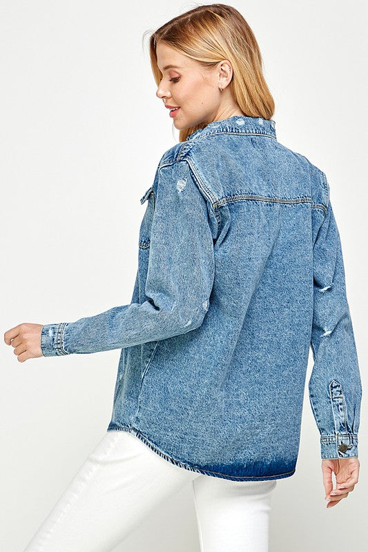 Women's Distressed Denim Shirts Wäre Rare Fashion