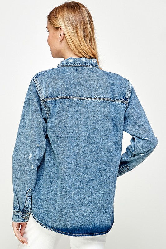 Women's Distressed Denim Shirts Wäre Rare Fashion
