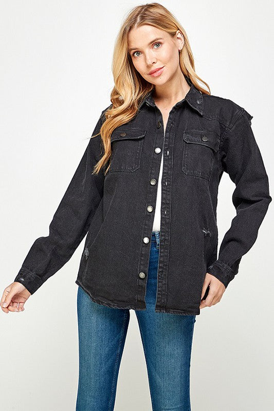 Women's Distressed Denim Shirts Wäre Rare Fashion