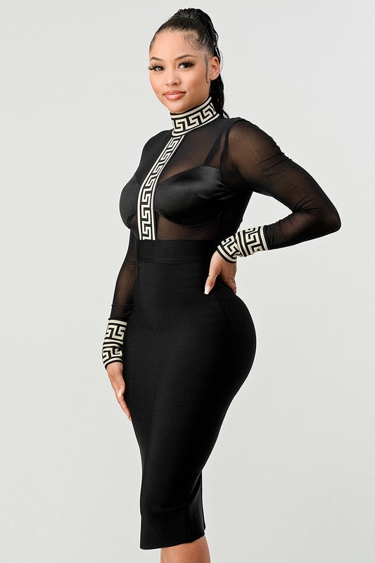 HOLIDAY MESH BANDAGE DRESS Wäre Rare Fashion