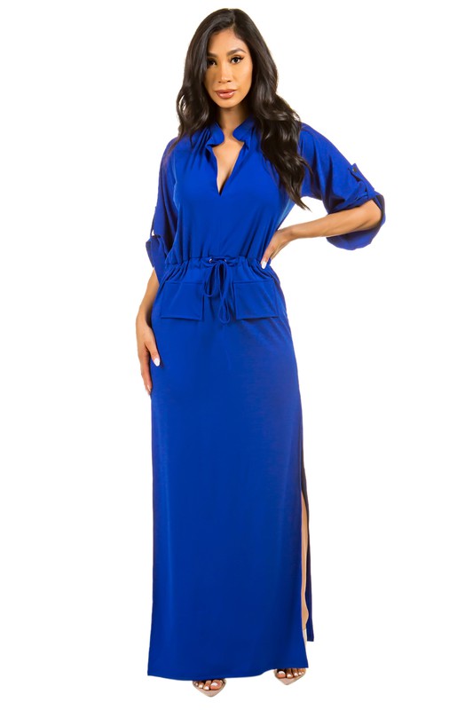 3/4 SLEEVED MAXI DRESS