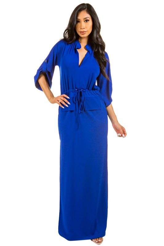 3/4 SLEEVED MAXI DRESS