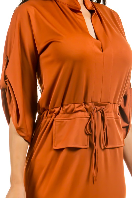 3/4 SLEEVED MAXI DRESS