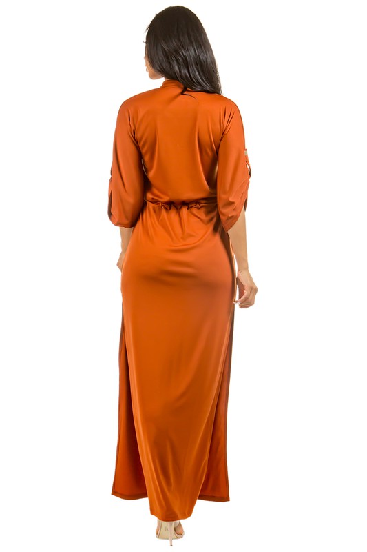 3/4 SLEEVED MAXI DRESS
