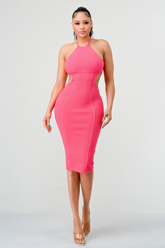HALTER HOLLOW OUT BODYCON BANDAGE DRESS Wäre Rare Fashion