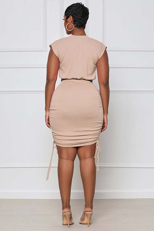 DUAL RUSHED SKIRT SET