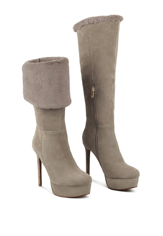 SALDANA Convertible Suede Leather High Boots Wäre Rare Fashion
