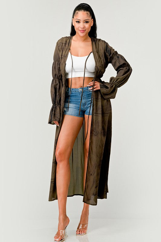SHIRRING FRONT TIE CARDIGAN Wäre Rare Fashion