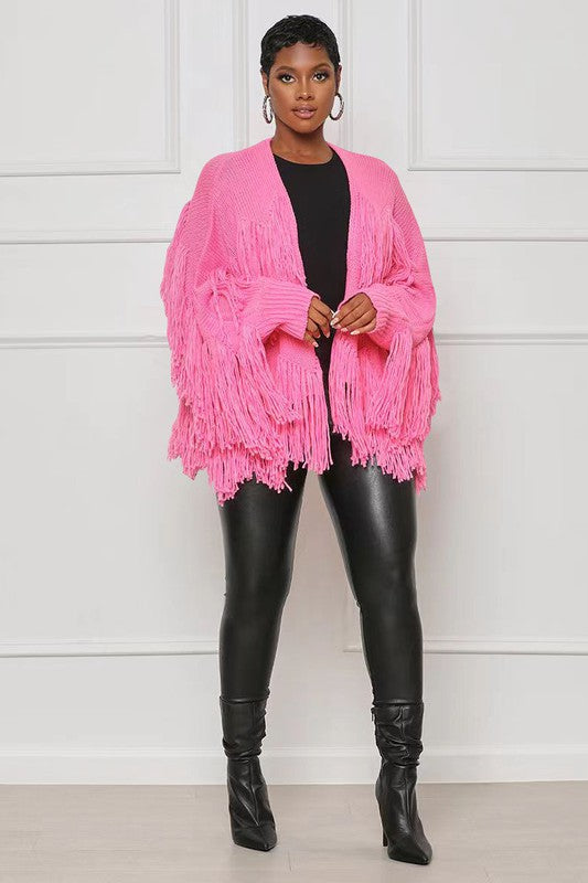 TASSELED SWEATER CARDIGAN