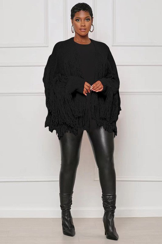 TASSELED SWEATER CARDIGAN