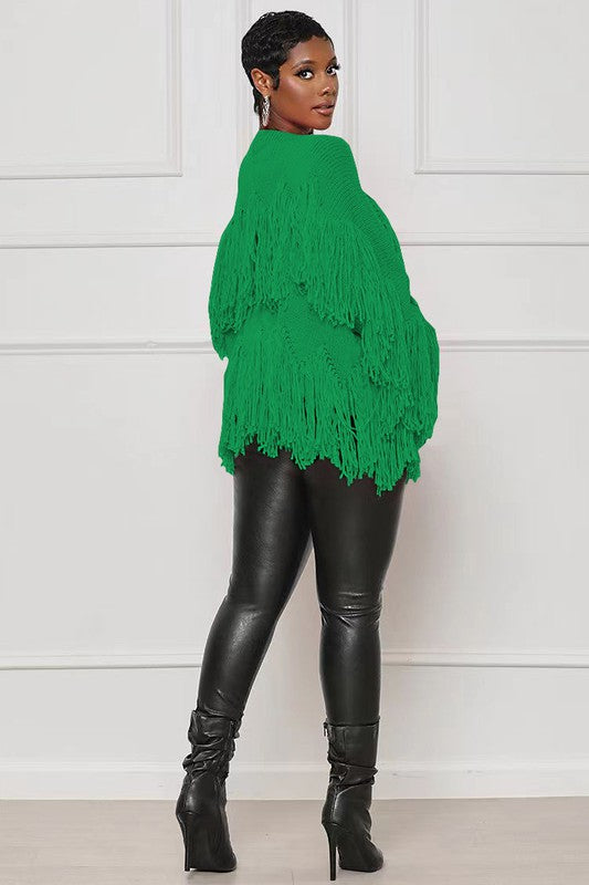 TASSELED SWEATER CARDIGAN