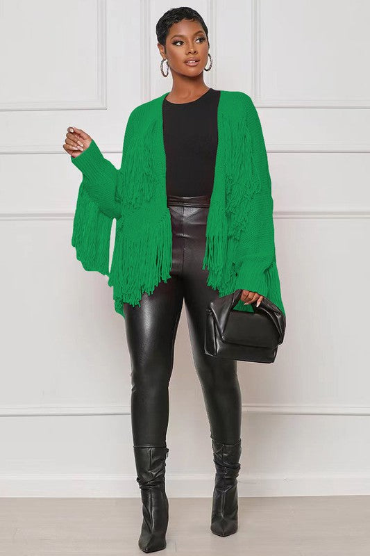TASSELED SWEATER CARDIGAN