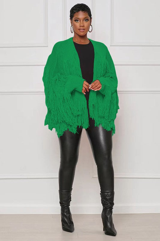 TASSELED SWEATER CARDIGAN