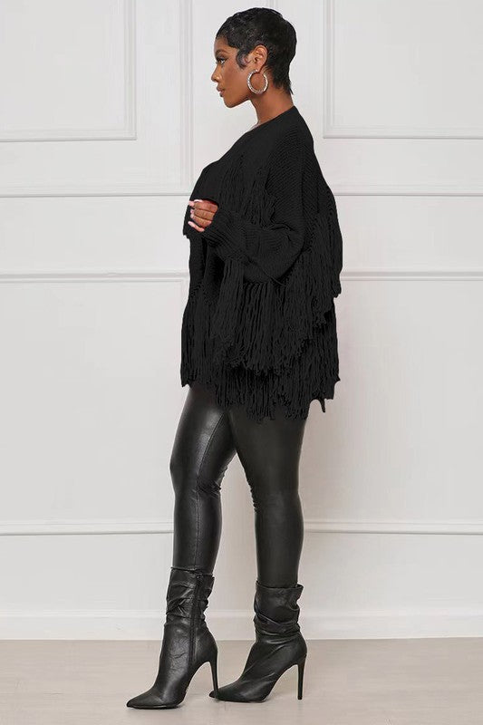 TASSELED SWEATER CARDIGAN