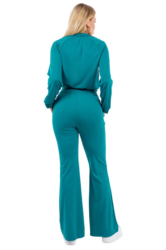 ZIP UP TWO-PIECE PANTS SET