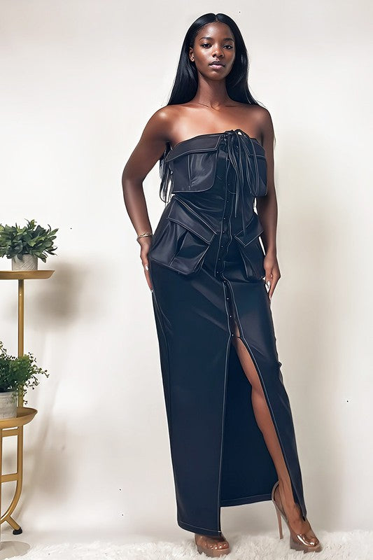 SARTORIAL PU LEATHER DRESS Wäre Rare Fashion
