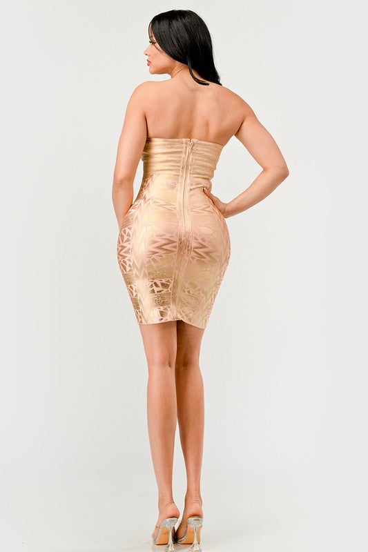 GILDED GLAMOUR STRAPLESS DRESS Wäre Rare Fashion
