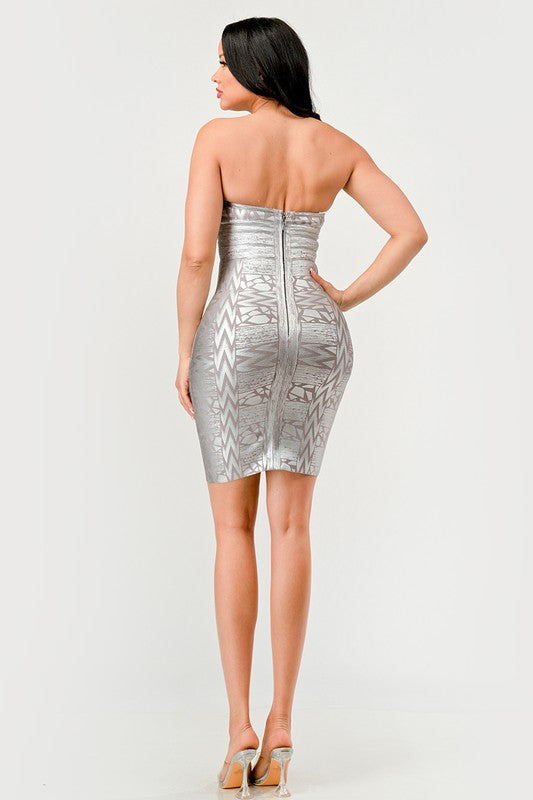 GILDED GLAMOUR STRAPLESS DRESS Wäre Rare Fashion