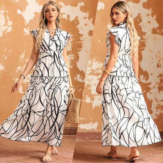 RUFFLED LOOSE NECK DRESS Wäre Rare Fashion