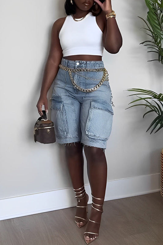 WOMEN FASHION DENIM SHORT By Claude