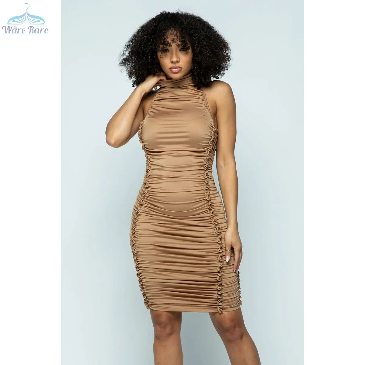 Turtle Neck Ruched Dress - Wäre Rare