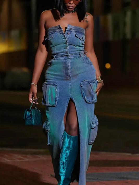 VINTAGE HAND WASHED BUTTON UP SLIT DRESS Wäre Rare Fashion