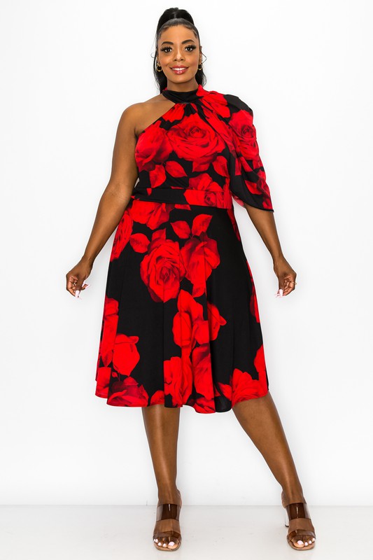 PLUS ROSE PRINT DRESS Wäre Rare
