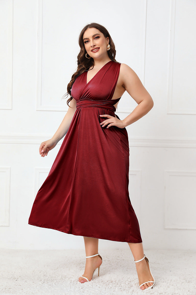 Plus Size Tied Aline Midi Dress