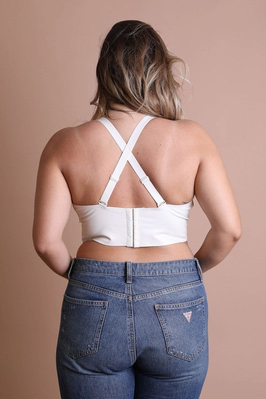 PLUS FAUX LEATHER BRALETTE Leto Accessories