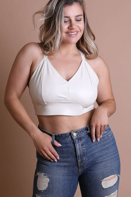 PLUS FAUX LEATHER BRALETTE Leto Accessories