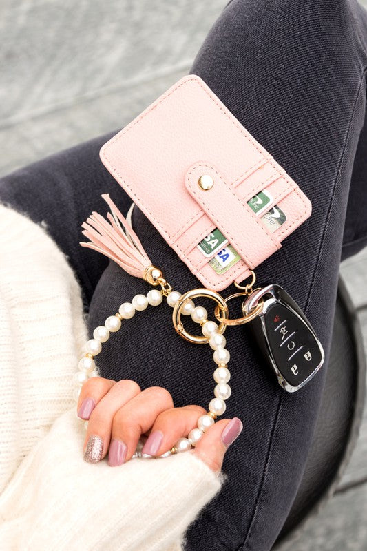 Pearl Key Ring Wallet Bracelet - Wäre Rare