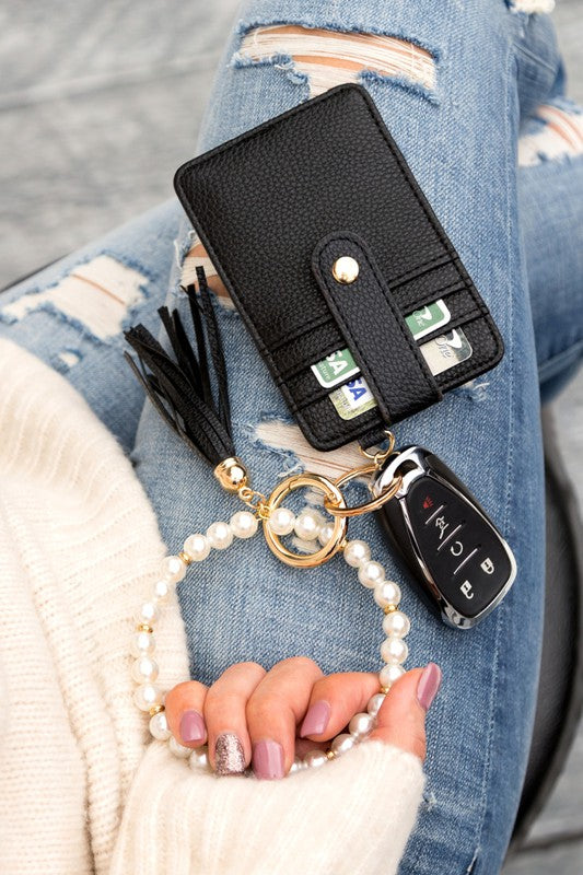 Pearl Key Ring Wallet Bracelet - Wäre Rare