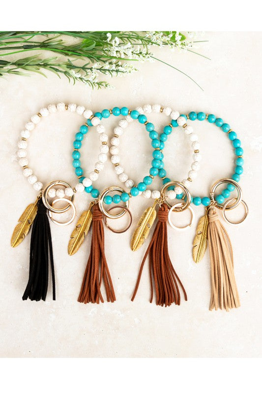 Boho Stone Key Ring Bracelet - Wäre Rare