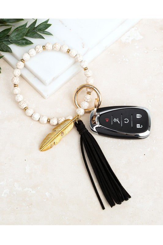 Boho Stone Key Ring Bracelet - Wäre Rare
