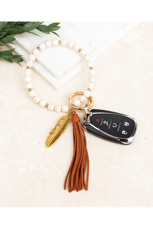 Boho Stone Key Ring Bracelet - Wäre Rare
