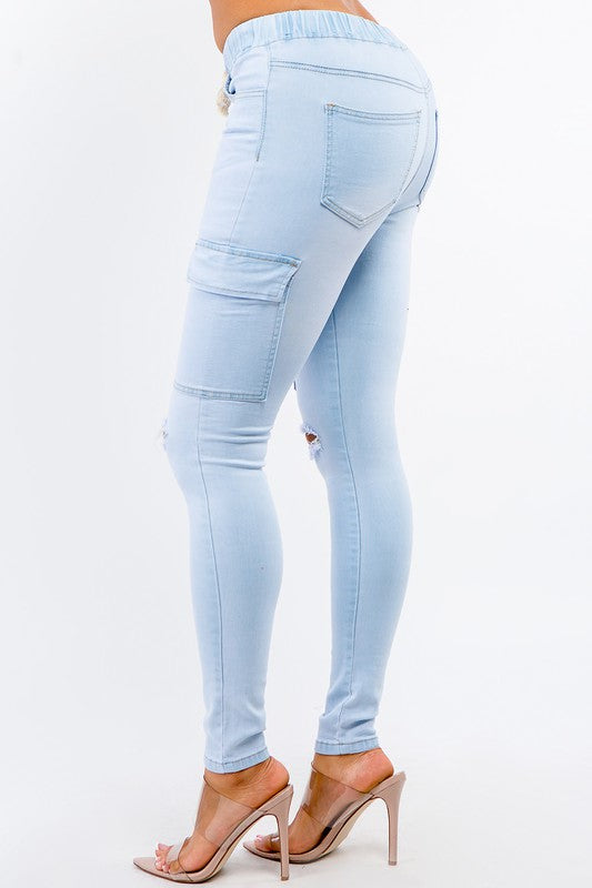 CARGO POCKETS DENIM JOGGERS - Wäre Rare
