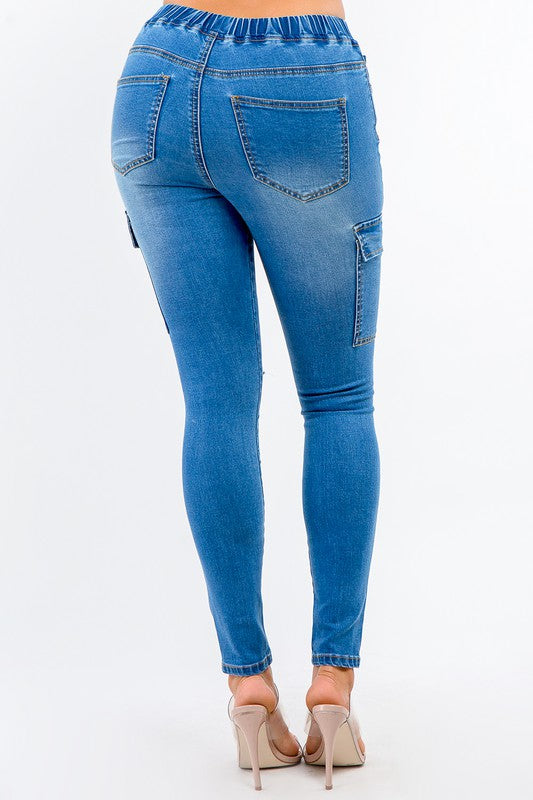CARGO POCKETS DENIM JOGGERS - Wäre Rare