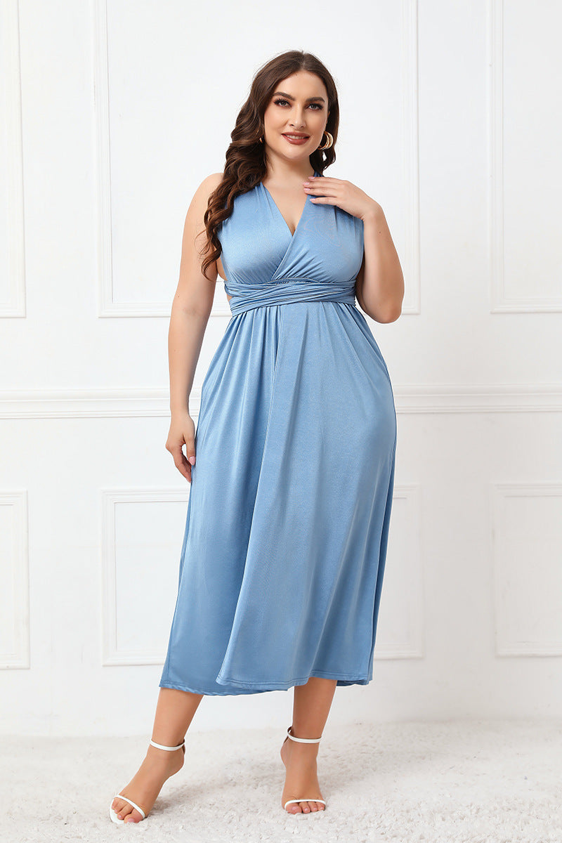 Plus Size Tied Aline Midi Dress