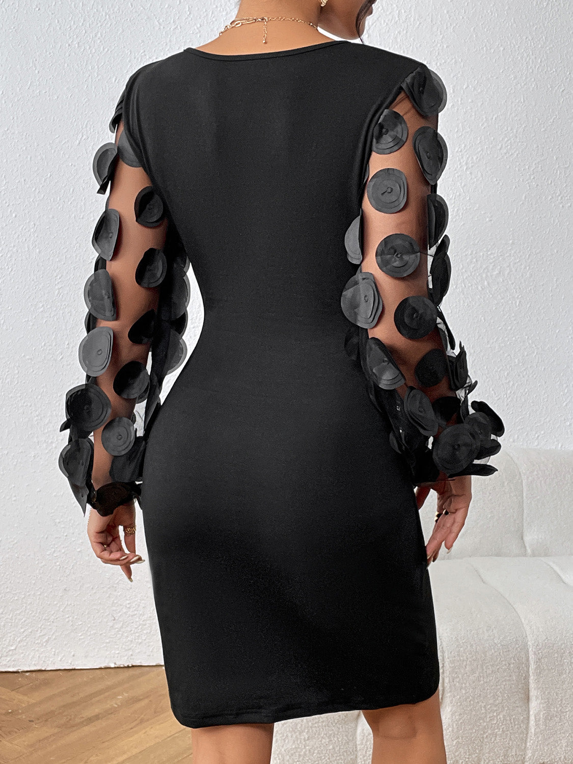 MESH SLEEVED DRESS