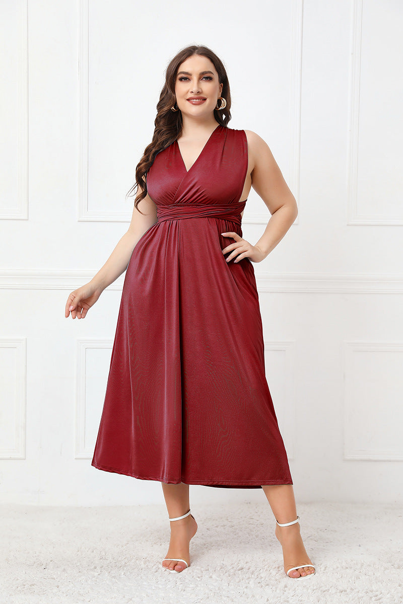 Plus Size Tied Aline Midi Dress