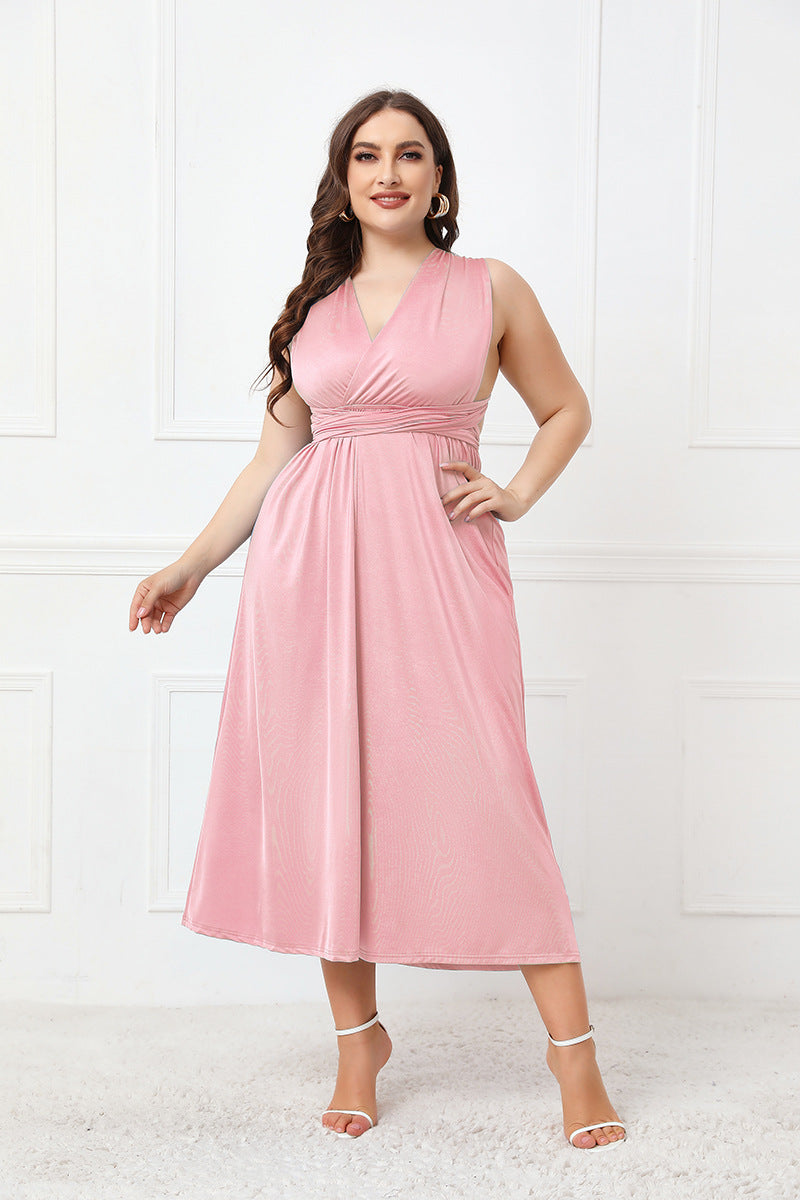 Plus Size Tied Aline Midi Dress