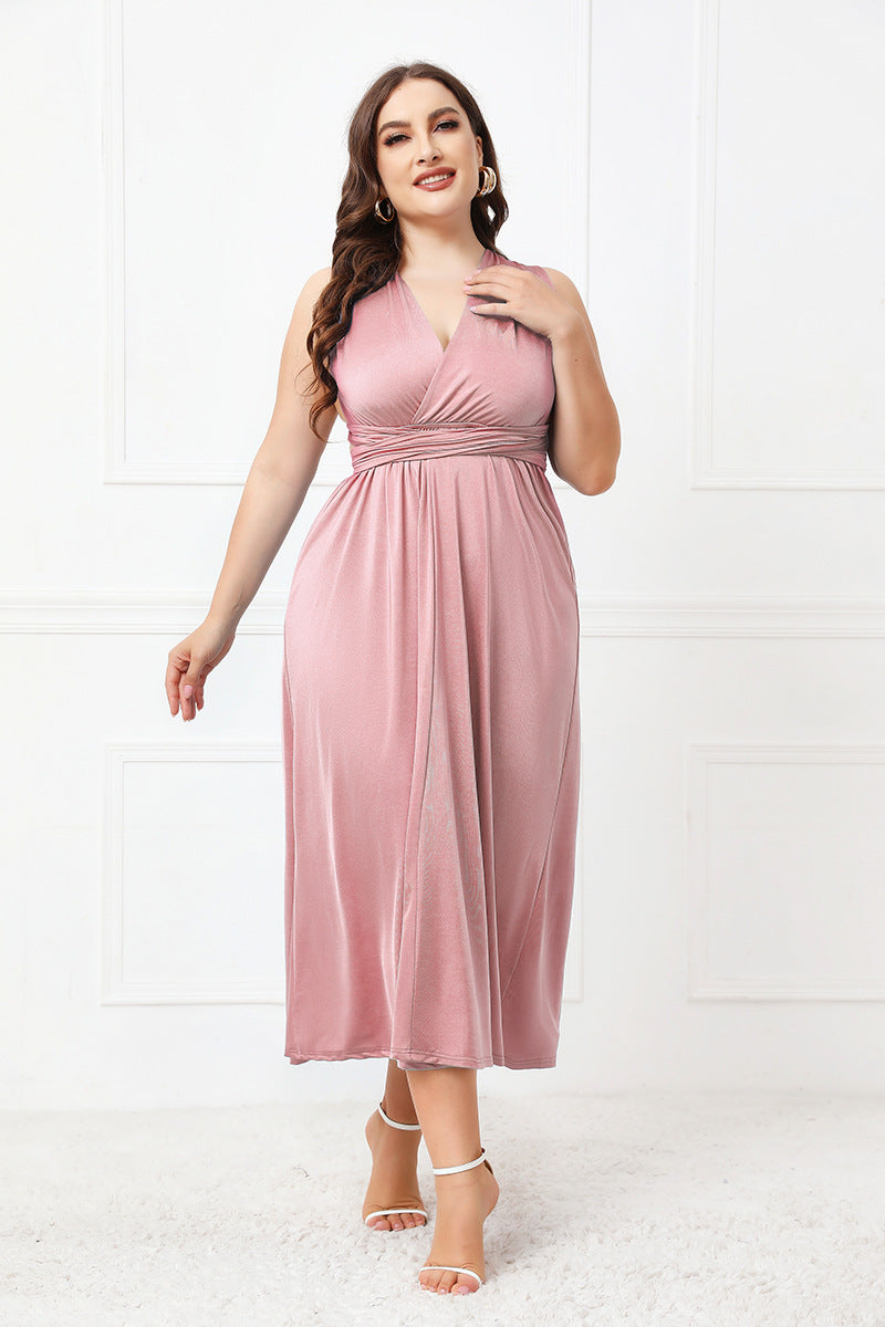Plus Size Tied Aline Midi Dress