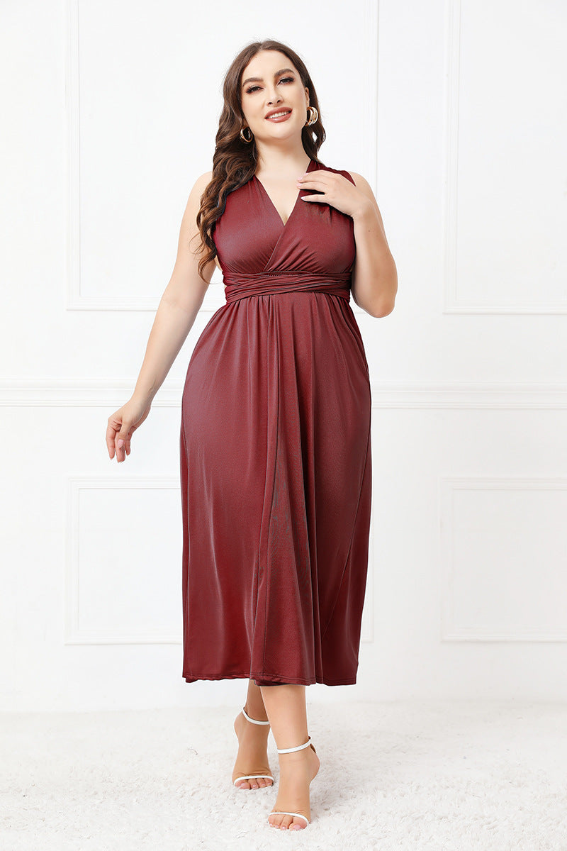 Plus Size Tied Aline Midi Dress