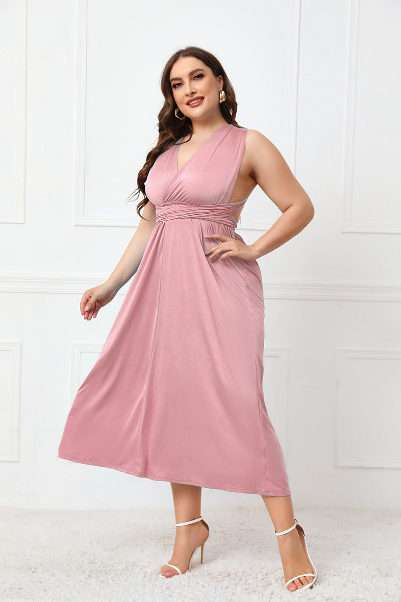 Plus Size Tied Aline Midi Dress