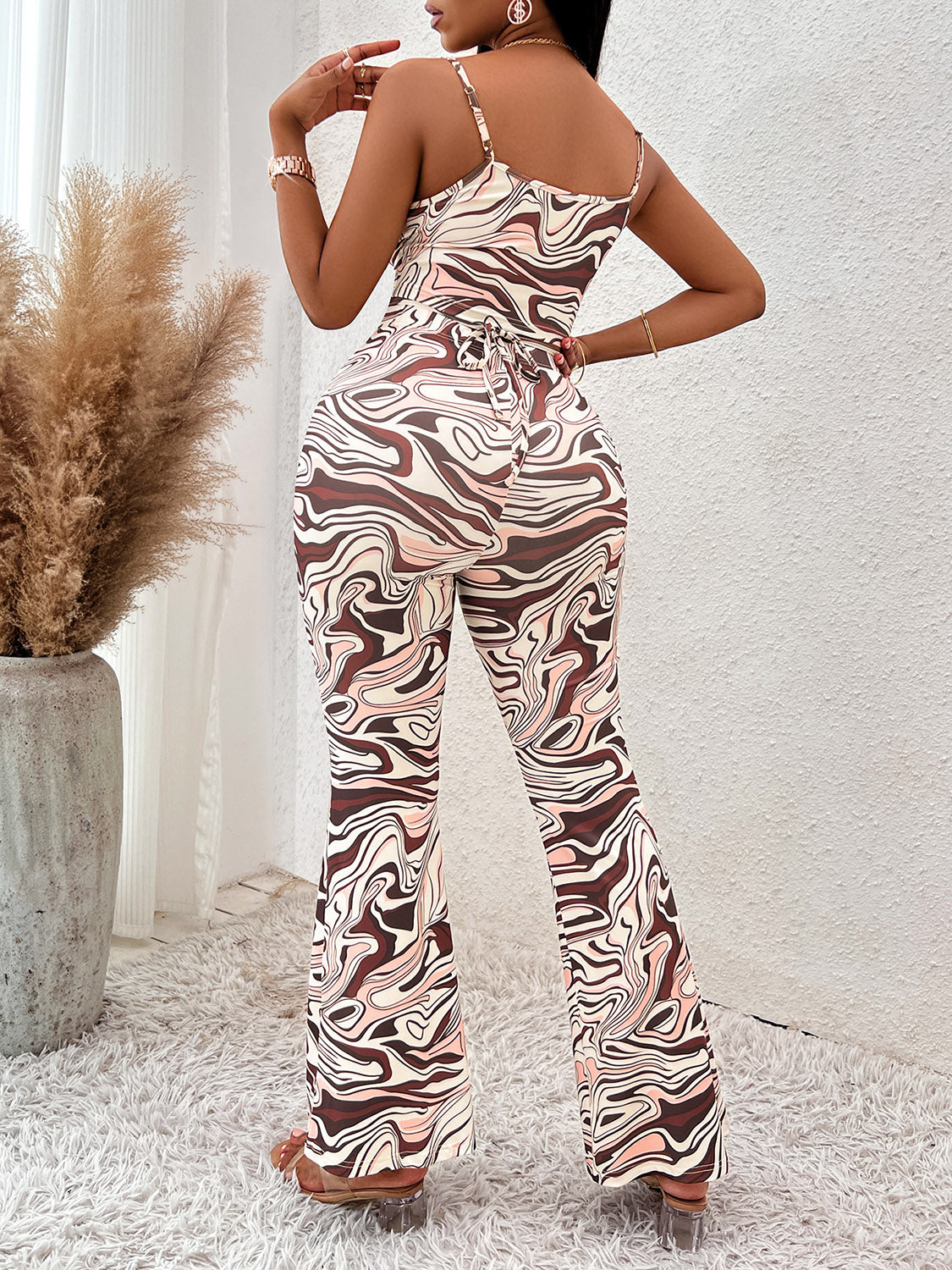 Swirled Wide Leg Jumpsuit