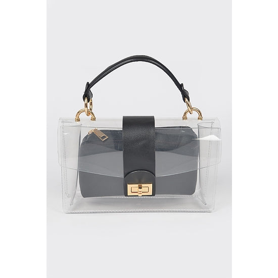 Faux Leather Transparent Crossbody Bag - Wäre Rare